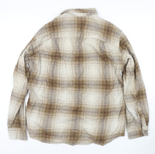 Uniqlo Herren Hemd braun kariert Baumwolle Knopfleiste L - Bild 2 von 12