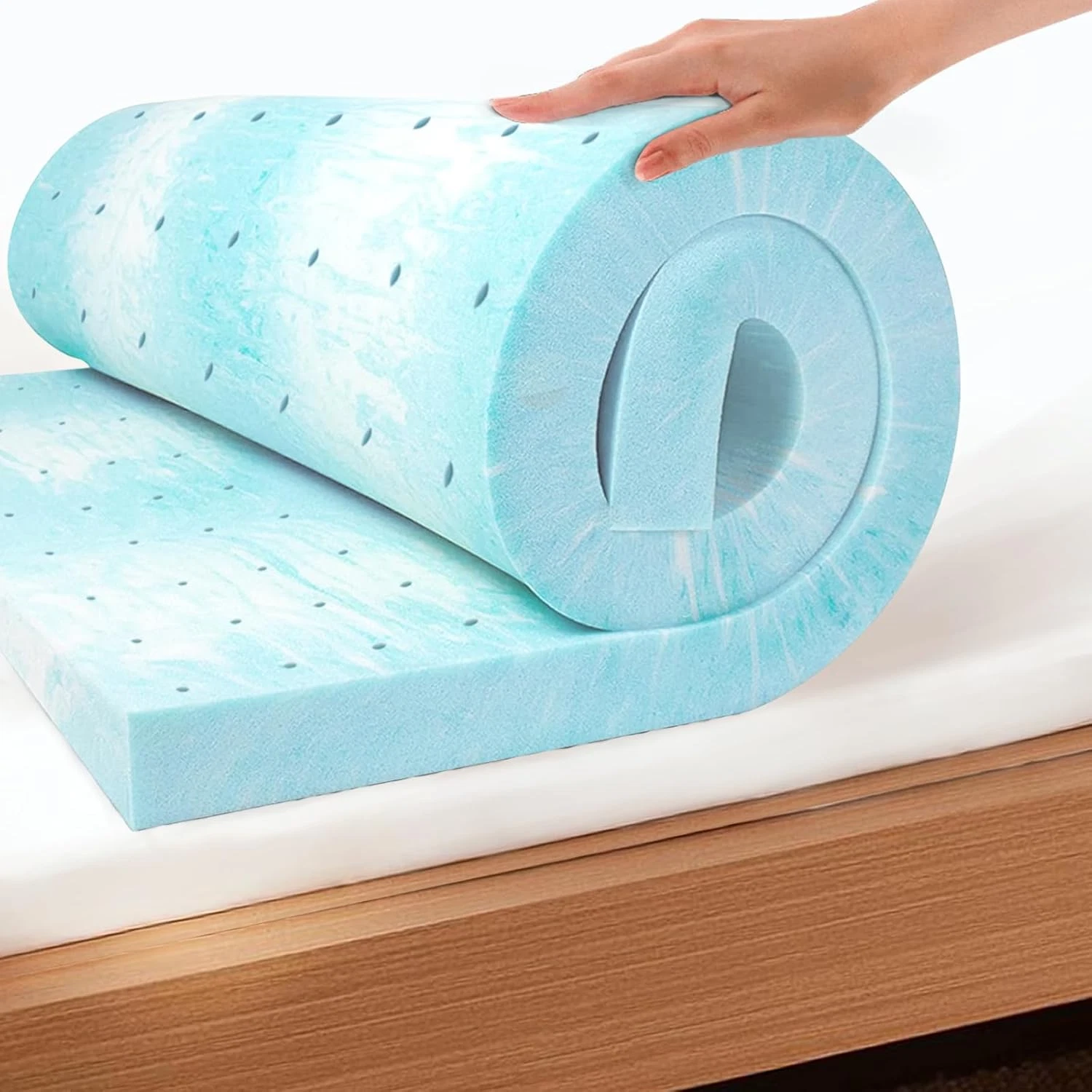 Topper Colchon Espuma Viscoelastica 3 Pulgadas Twin Gel Refrescante y Ventilado
