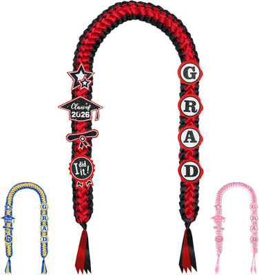 Graduation Leis 2026, Money Lei with Glitter Pins, Handmade Quadruple Braided Gr
