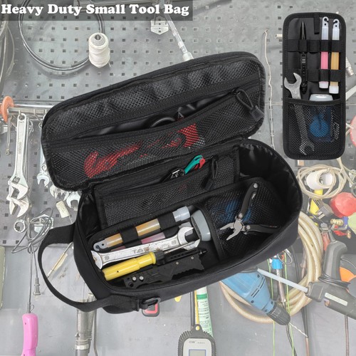 Heavy Duty Small Tool Bag with D-Ring Clip,US Flag Patch & Shoulder Strap - S... - Picture 4 of 7