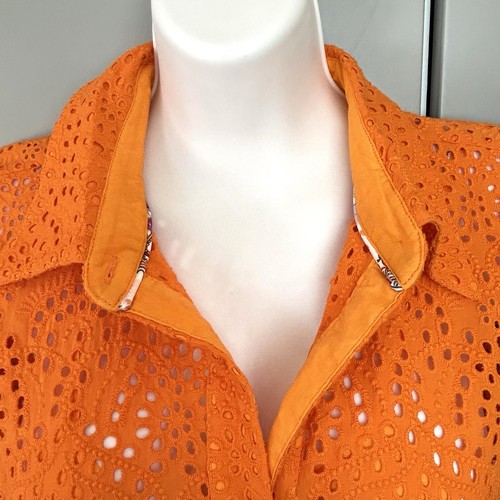 NWT Robert Graham Womens 10 Maxi Dress Vivienne Burnt Orange Eyelet Mother's Day - Picture 7 of 14