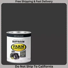 Rust-Oleum Black Enamel Paint 1 Qt 2 Pack Tractor Trailer Metal Wood Durable