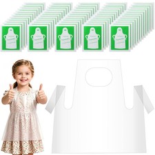 Elisel Disposable Aprons for Kids Painting - 60PCS Clear Plastic Transparent