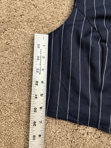 H&M Divided Vest Women Size Medium Blue Stripe Top Button Front  - Bild 9 von 10