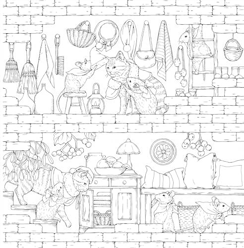 Kanoko Egusa Leon’s Journey Japanese Coloring Book Cat Fantasy Tale Natsume - Picture 9 of 24