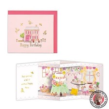 NEW Japan Hallmark Cards Greeting Card Birthday Celebration Pop-Up Pink Birthday
