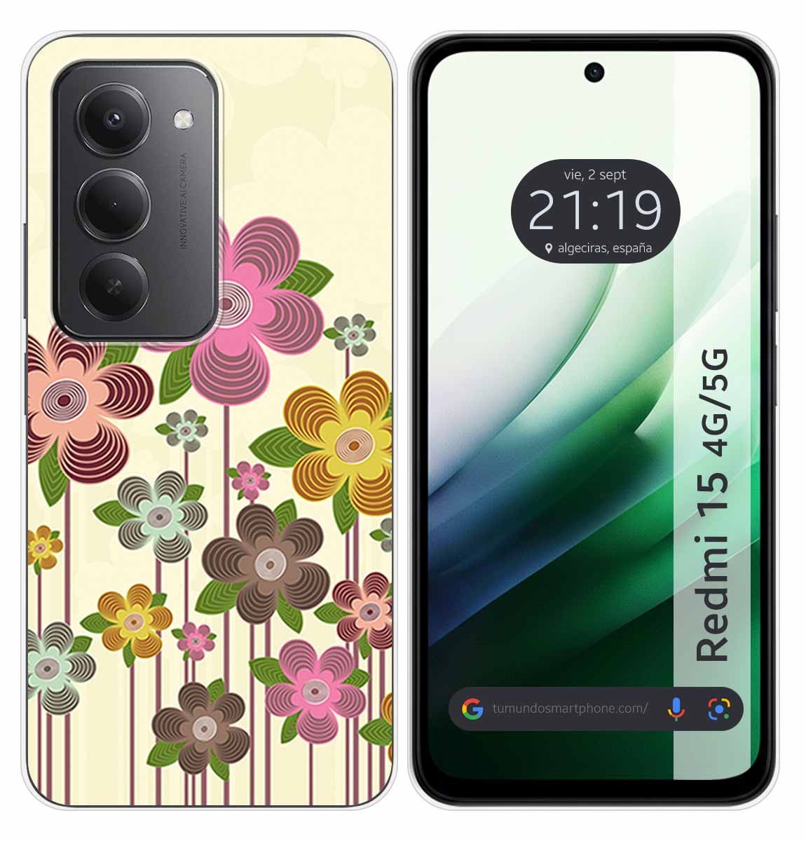 Cover Silicone per Xiaomi Redmi 15 4G/5G Disegno Primavera IN Fiore Disegni