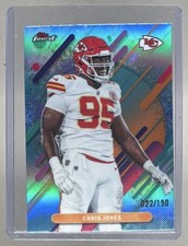 Chris Jones 2025 Topps Finest #284 Sky Blue Refractor Rare /150