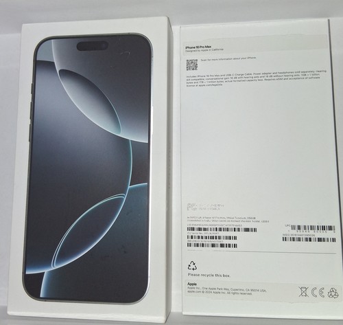 Apple A3084 iPhone 16 Pro Max White Titanium 256GB - Empty Box ONLYu - 第 1/2 張圖片