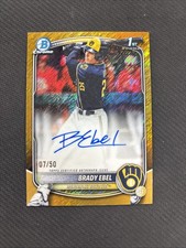 2025 BOWMAN CHROME BRADY EBEL GOLD SHIMMER REFRACTOR AUTOGRAPH /50