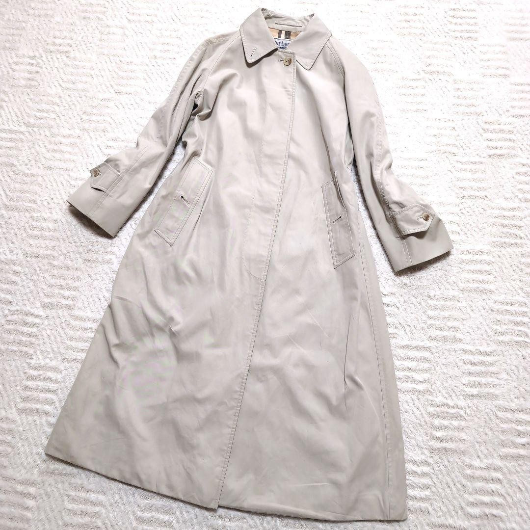 Burberry ivory trench coat with Nova check lining Vintage rare Men's From Japan thumbnail 2