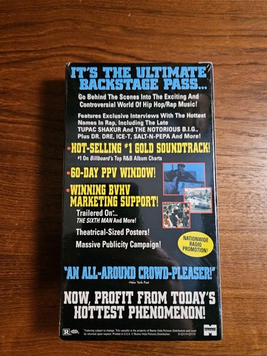 Rhyme & Reason VHS Promo Screener Tupac Dr.Dre Notorious B.I.G. Ice T, Sealed - Imagen 2 de 6