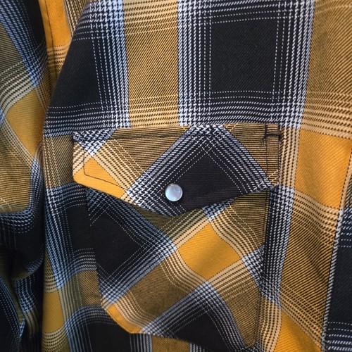 Dixxon Flannel Co Mens XL The Sentinel Pearl Snap Yellow Black Plaid Long Sleeve - Picture 3 of 5