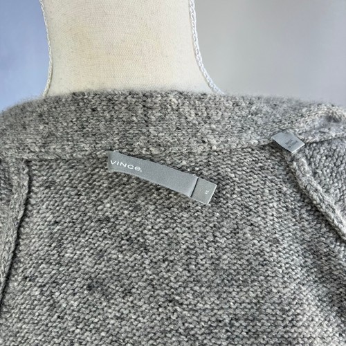 Vince. Cashmere Raglan Sleeve Open Front Cardigan Sweater Long Soft Gray Size XS - Picture 12 of 16