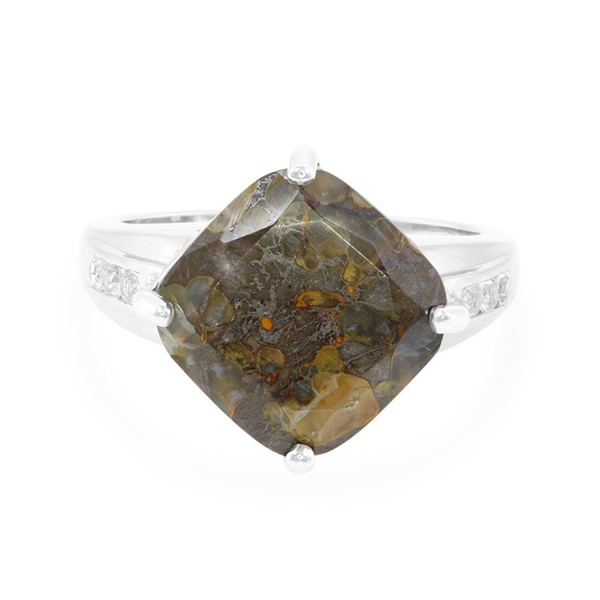 Cavill Ring Dinosaurier Quarz 5,62Ct Silber 925 Mit 6 WeißEn Topasen--image