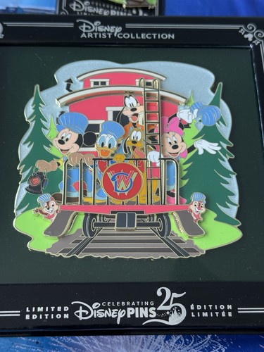 Disney Parks Artist Series Alex Maher Jumbo Pin & Set Of Three Train Pins - NEW! - Picture 2 of 5