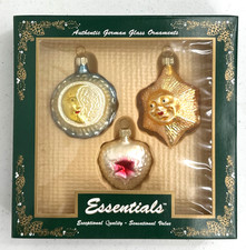 Essentials Autentici Ornamenti Tedeschi Vetro Set di 3 Sole Luna Cuore Riflettore