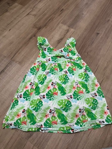 Disney Parks Girls Minnie Mouse Hawaiian Tropical Dress Green Palm Size 5-6 - Picture 8 of 8