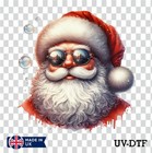 Santa Christmas UV DTF Sticker - Glass Laptop Tumbler Wall Cup bm476