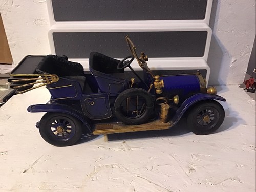 Modelo de Lata de Metal Vintage Clásico Azul Coche Estilo Retro