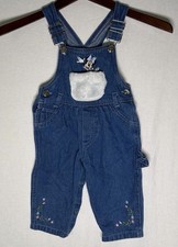 Vintage Disney Classics Minnie Mouse Overalls Denim Baby Girl Size 18 Mos