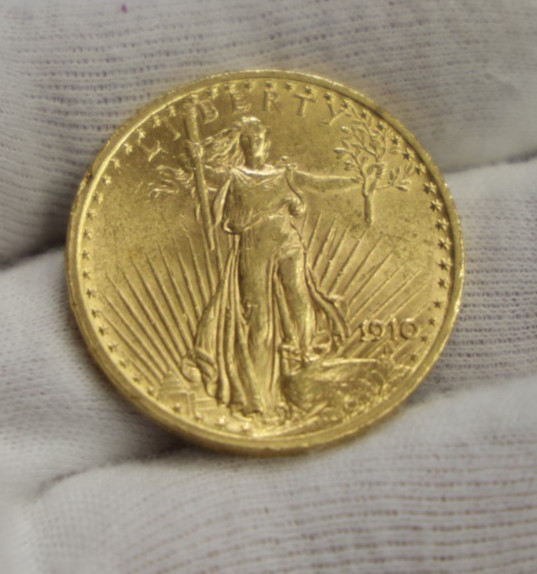1910 US $20 Saint Gaudens Gold Piece Double Eagle AU