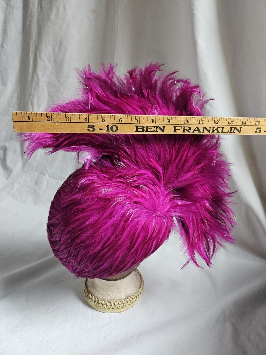 Original Jack McConnell Magenta Pink Feather Hat W  display picture 1