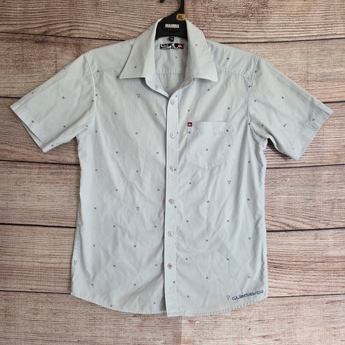 Quiksilver Shirt ~ Size S Men's ~ Blue Short Sleeve Casual Collar button - Picture 1 of 10
