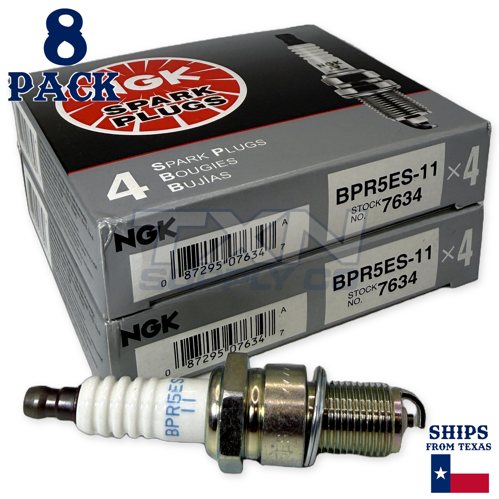 8-Pack NGK Spark Plugs BPR5ES-11 Stock # 7634