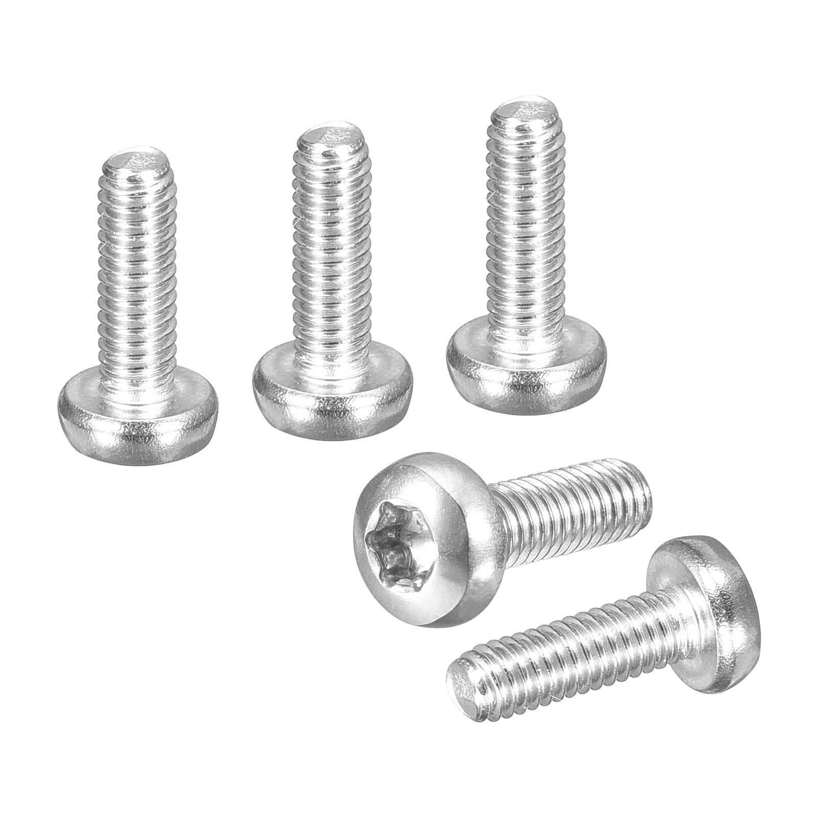 M4x12mm Pan Head Torx Security Screws - 10Pack - Stainless Steel - Silver