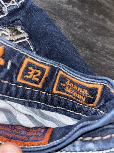 Rock Revival Damen Jasna Skinny dicke Nähte Gem Blue Denim Jeans Gr. 32 x 32 - Bild 3 von 19