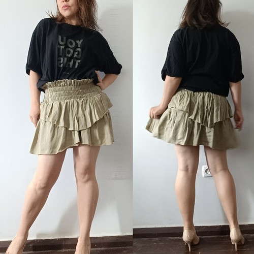 Isabel Marant Etoile Mini Skirt Tiered with Flounces Linen/Cupro Size 40/S-M - Picture 3 of 20