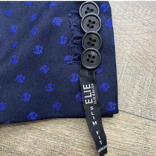 Elie Balleh Boys Blazer Sz 4/5 Blue Geometric Pattern Italy Formal Wedding New - Picture 8 of 13
