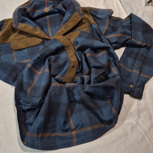 KÜHL Shirt Mens Inquisitor Flanel Long Sleeve Corduroy SNAP UP BLUE PLAID MED - Picture 8 of 14