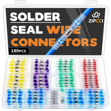180Pcs Solder Seal Wire Connectors - Heat Shrink Butt Connectors Kit, Waterpr...