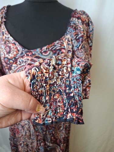 Joe Browns Midi Paisley Dress Shirred Tiered Gypsy Hippie Women's UK12 C4485 - Picture 2 of 9
