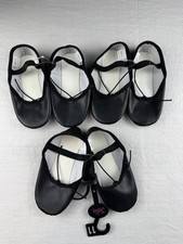 3 Pairs Girl's Danskin Black Ballet Slippers Dance Shoes Size 11