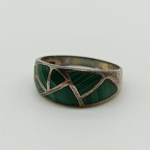 Ring aus 925er Silber & Malachit - 3 Gramm / 60 - Bild 2 von 11