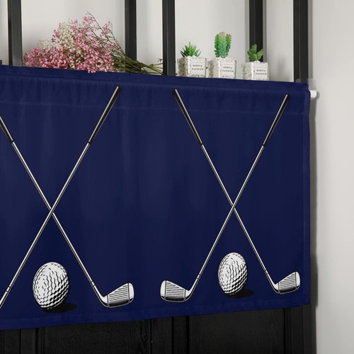 Golf Valances for Windows Traditional Classic Golf Sports Themed Blue Texture - Picture 7 of 7