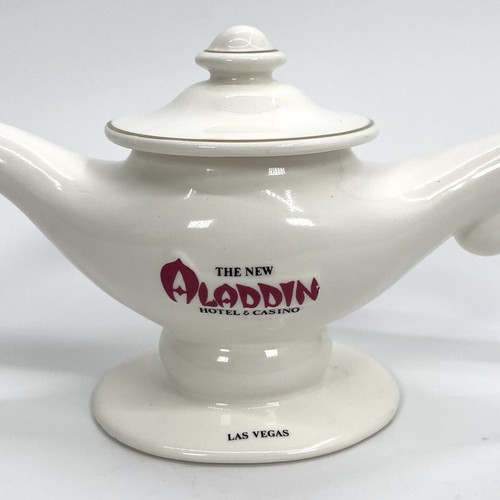 Vintage The New Aladdin Hotel & Casino Las Vegas Keramik Genie Lampe Teekanne RAR - Bild 3 von 13