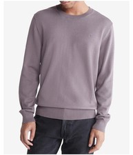 Calvin Klein Mens Monogram Logo Pullover Sweater, medgray, L