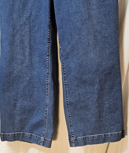 LANDS’ END Wide Leg Jeans For Women 16 Petite Blue Cotton Stretch 34"w X 25"ins - Picture 6 of 10