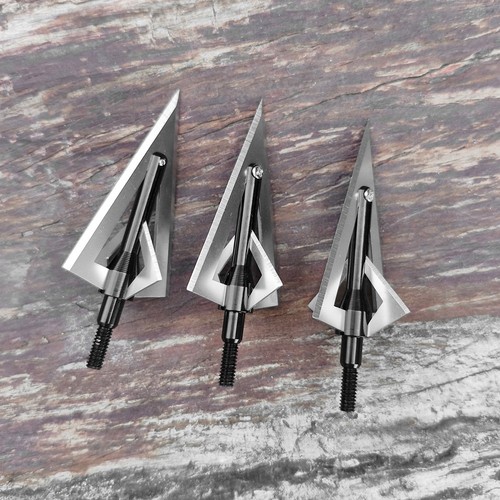 6/12X Blade Archery Arrowhead 125grain Tips Screw Broadheads Arrow Hunting Shoot - Picture 10 of 10