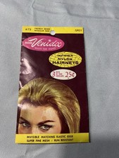 Vintage Miss Venida Hairnets Envelope 1963 Nylon Hair Net Packaging 2 Nets
