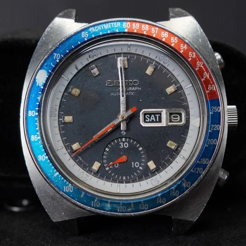 VINTAGE SEIKO 6139-6002 “BLUE POGUE” AUTOMATIC CHRONOGRAPH 1970s NEEDS SERVICE