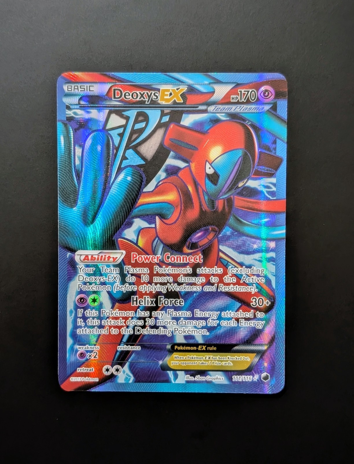 2013 Pokémon Black & White Plasma Freeze Deoxys EX Full Art Holo 111/116