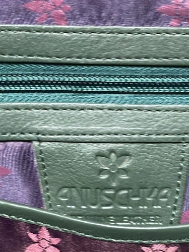 ANUSCHKA Women's Hand Painted Butterfly Floral Genuine Leather Shoulder Handbag - Picture 7 of 9