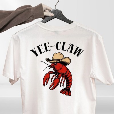 T-Shirt Yee Claw lustig Langusten Cajun Meeresfrüchte Festival Humor