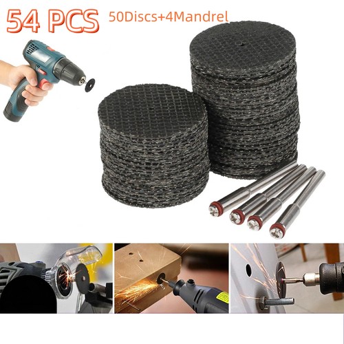 54 pcs Mini Cut Off Wheel Cutting Disc Drill For Dremel Rotary Mandrel Multi - Picture 1 of 13
