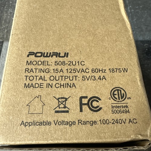 POWRUI Modelo 508-2U1C 6 Tomas de CA con 2 USB A y 1 Puerto USB C - Imagen 4 de 8